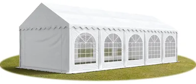 Image de TOOLPORT Tente Barnum de Réception 4x10 m Bâches PVC 750 N blanc Cadre de Sol Jardin