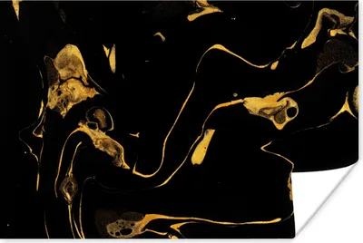Produktbild von MuchoWow® Poster Muster - Gold - Schwarz 120x80 cm - Bilder