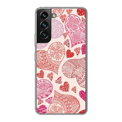 Produktbild von MuchoWow® Handyhülle Schutzhülle Hülle für Samsung Galaxy S22 Eine Illustration mit rosa und roten Herzen Silikon Softcase Handy Hülle - Mobiltelefonhülle