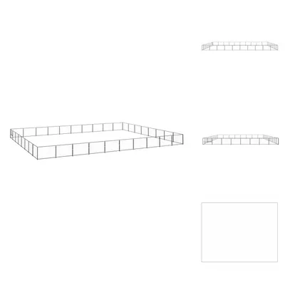 Produktbild von vidaXL Hundezwinger Schwarz 80 m² Stahl -  Hundezwinger & -ausläufe