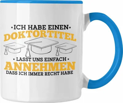 Produktbild von Trendation - Lustige Tasse für Doktortitel - Prüfung bestanden Geschenkidee zum Feiern des Erfolgs (Blau)