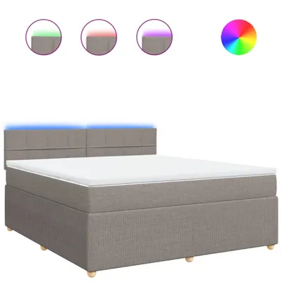 Produktbild von Boxspringbett mit Matratze Taupe 180x200 cm Stoff