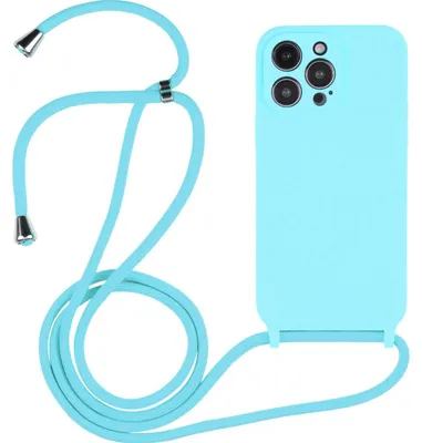 Produktbild von Mobigear Handylanyard für iPhone 14 Pro Max, Silikon-Handykette – Blau