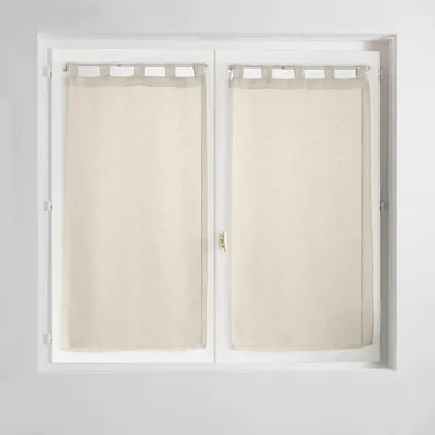 Productafbeelding van D'intérieur - Paar rechts met lussen (2 x 60 x 160 cm) - Mopshond - Geweven voile