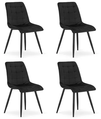 Imagen del producto de Cuatro sillas tapizadas modelo SPLIT, color , con revestimiento de terciopelo, ideales para comedor, cocina o salón