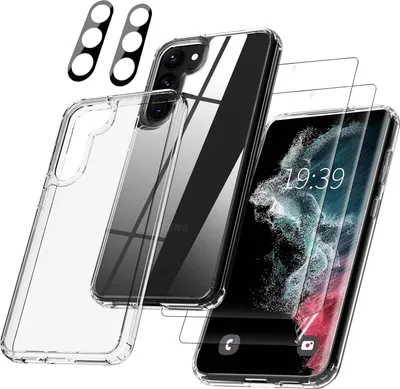 Produktbild von Hülle + 2x Hybridfolie Samsung Galaxy S23+ Transparent Silikon