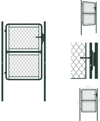 Imagen del producto de vidaXL Puerta de jardín de acero, 100x125 cm, color verde - Puertas para jardín