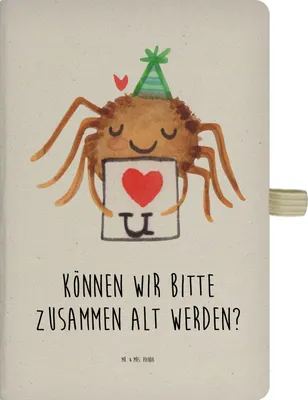 Produktbild von Mr. & Mrs. Panda Journal Spinne Agathe Brief - Transparent - Geschenk, Adressbuch, Heiratsantrag, Liebespaar, Tagebuch, Treuetest, notizbuch, Verliebt, Liebesgeschenk
