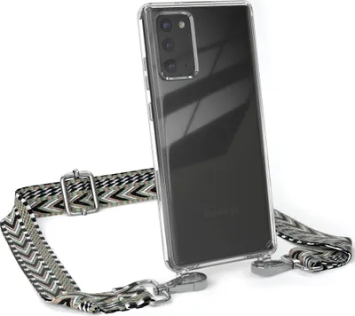Produktbild von EAZY CASE Handykette - Verstellbarer Trageriemen kompatibel mit Samsung Galaxy Note 20 / Note 20 5G, Handykordel mit transparenter Silikon-Hülle, Band in Grün