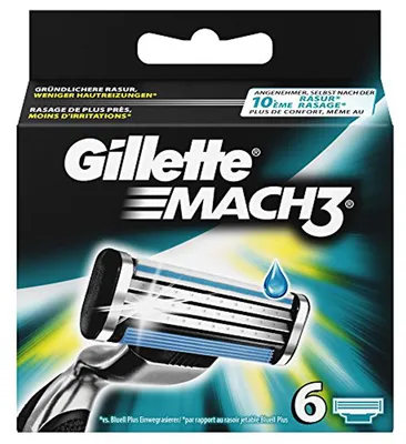 Obrázek produktu pro Žiletky Gillette Mach3 pro muže, balení po 1 (1 x 6)