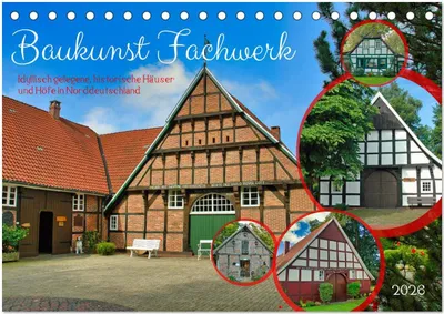 Produktbild von Baukunst Fachwerk (Tischkalender 2026 DIN A5 quer), CALVENDO Monatskalender