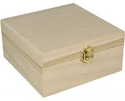 Productafbeelding van Houten Sieradendoosje, 16 x 16 x 8 cm