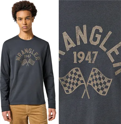 Produktbild von Wrangler Herren Long Sleeve LS Graphic Tee Black 112357355 W7T6013642