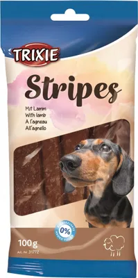 Produktbild von Trixie Snack Stripes, Hundesnack mit Lamm, ohne Zuckerzusatz, 10 Snacks, 100 g