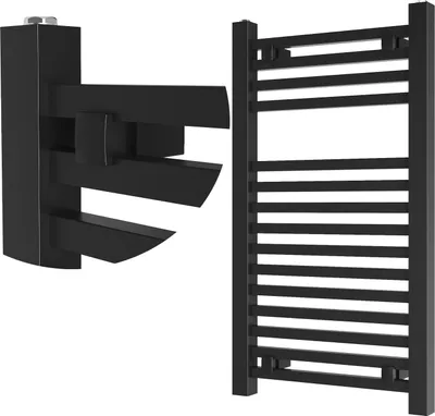Obrázek produktu pro Granitan | Koupelnový radiátor Bergen - 80x50 cm - černý - moderní design - praktický ohřívač ručníků