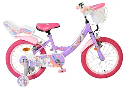Productafbeelding van Volare Unicorn Kinderfiets - Meisjes - 16 inch - Paars - Twee Handremmen
