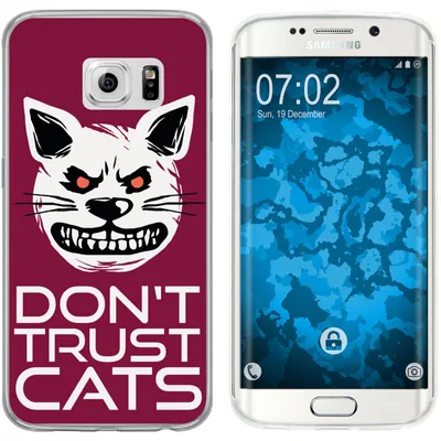 Produktbild von PhoneNatic Case kompatibel mit Samsung Galaxy S6 Edge Silikon-Hülle Crazy Animals Katze M1