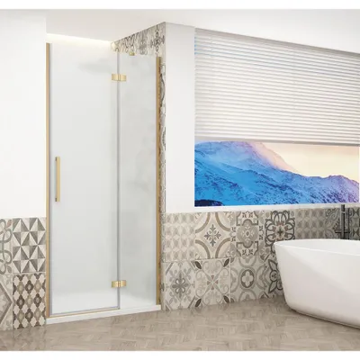 Produktbild von TRINITY GOLD MATT Duschtür für Nische 800 mm, Mattglas, rechts