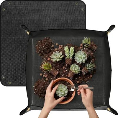 Imagen del producto de Alfombrilla plegable para macetas, impermeable, de color , para uso en interiores y exteriores, ideal para jardines