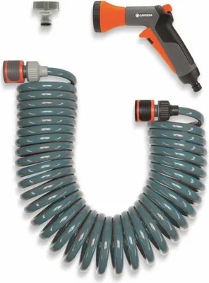 Produktbild von Gardena Spiralschlauch-Set 10m m.Impulsbrause +Systemte., 463699