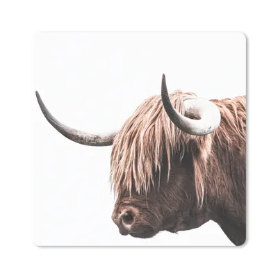 Produktbild von MuchoWow® Mauspad Mousepad Schottischer Highlander - Hörner 30x30 cm - Mousepads - Maus Mat - Pad - Mausunterlage - Gaming