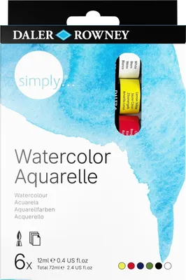 Image de Daler Rowney Simply Set de peintures à l'eau 6 x 12 ml