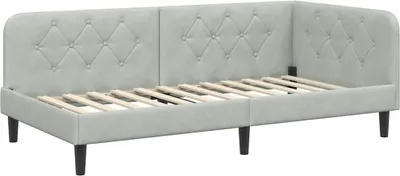 Obrázek produktu pro vidaXL Rohový rám postele světle šedý 90 x 200 cm samet