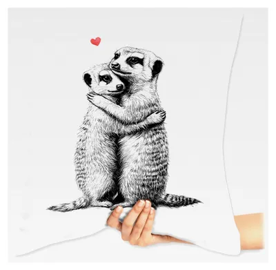 Produktbild von Kissen 40x40 Zierkissen - Ich Liebe Dich Geschenke Erdmännchen Paar Geschenk Pärchen Geschenke Liebe I Paare Geschenk - 40 x 40 cm - Weiß - mit Herz