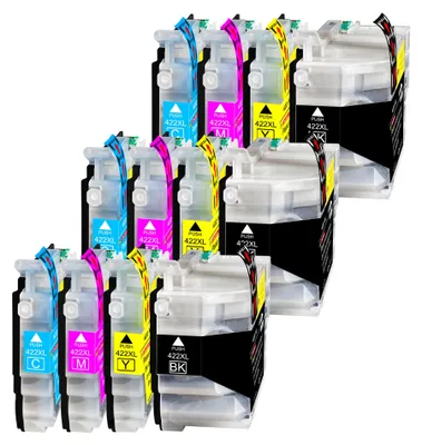 Produktbild von 12er Pack Druckerpatronen 422 422XL kompatibel mit MFC-J5345 J5345DW