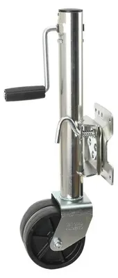 Produktbild von Doppelrad-Anhängerstütze - Anhängerstützrad aus legiertem Stahl - 680 kg - 150-mm-Rad - 254 mm Verstellhub - Für Anhänger und Boote
