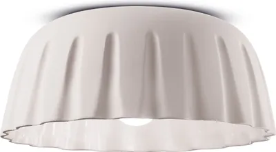 Produktbild von Deckenlampe Keramik E27 rund Ø 40 cm Weiß matt Retro Keramiklampe