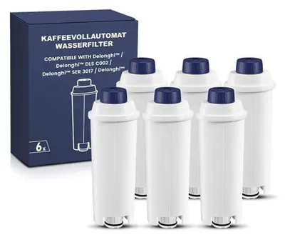 Image de Filtres à eau pour machine à café entièrement automatique, lot de 6, compatibles avec les modèles De'Longhi ECAM, Dinamica, Magnifica, ETAM, ESAM