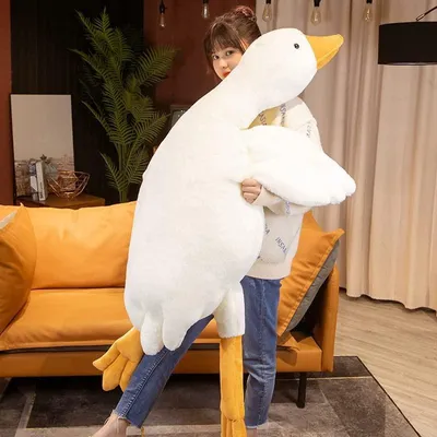 Produktbild von Riesen Plüschente 50-160 cm - Weiches Plüsch - Schlafkissen - Spielzeug