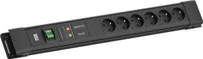 Immagine prodotto di BACHMANN CONNECTUS 6xUTE, 1xGVS 1xinterruttore 2,0 m CEE7/7 Nero