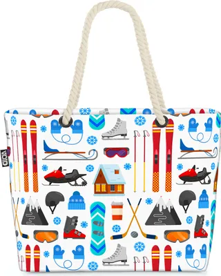 Produktbild von VOID Wintersport Zubehör Urlaub Strandtasche Shopper 58x38x16cm 23L XXL Einkaufstasche Tasche Reisetasche Beach Bag