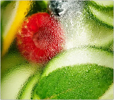 Produktbild von Spritzschutz Herdabdeckplatte Schneidebrett aus Glas Wasser mit Gurke und Zitrone 1-Teilig (60x52cm)