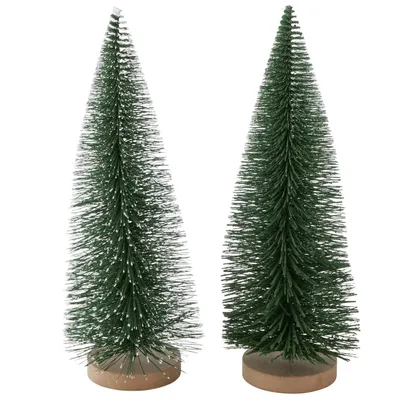 Produktbild von 2tlg Set Deko-Aufsteller Tarvo H32cm grüne Tanne Weihnachts-Baum Advent X-Mas
