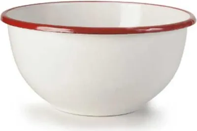 Immagine prodotto di Ciotola smaltata rossa e bianca 16 cm