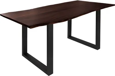 Immagine prodotto di MASSIVMOEBEL24 | FREEFORM 3 Tavolo da pranzo in legno di acacia - laccato marrone / gambe in ferro - antracite mat 220x100x76