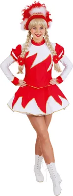 Produktbild von O9755-44 rot-weiß Damen Funkenkostüm Mariechenkostüm Gr.44
