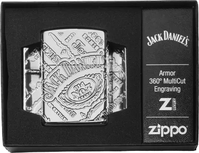Obrázok produktu pre Zapa?ova? Zippo Jack Daniels Armor Case leštený s 8-stranným Deep Carved dizajnom
