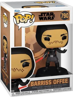 A Funko Pop! Star Wars Barriss Offee bobblehead figure in its original packaging.