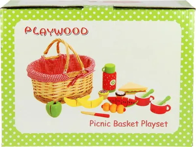 Produktbild von Picknickkorb Holzspielzeug mit Zubehör und Obststücken