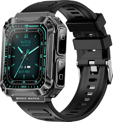 A close-up studio shot of a smartwatch with its strap.