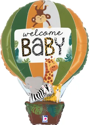 Produktbild von Folienballon - Willkommen Baby Dschungelsafari 76cm