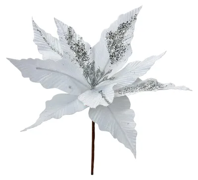 Image de Clayre & Eef Plante artificielle Étoile de Noël Ø 30x26 cm Blanc Plastique