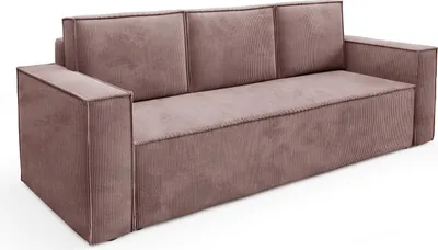 Produktbild von BETTSO Sofa RODA Velours Cordsofa mit Schlaffunktion Rosa 3-Sitzer Polstersofa Bettkasten Wohnzimmermöbel