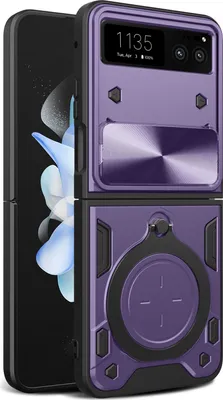 Obrázek produktu pro Pouzdro pro Motorola Razr 40 dvojvrstvé odolné pouzdro s kruhovým stojánkem na prsten Fialová