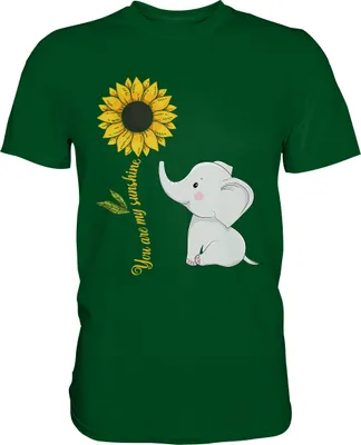 Produktbild von Elefant Sonnenblumen T-Shirt Gärtner Geschenk – Bottle Green / XL