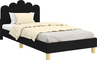 Obrázok produktu pre Detský rám na posteľ s čelom Čierna 90 x 200 cm Látka